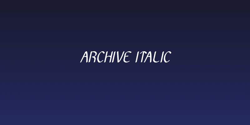 Archive Italic Social Header