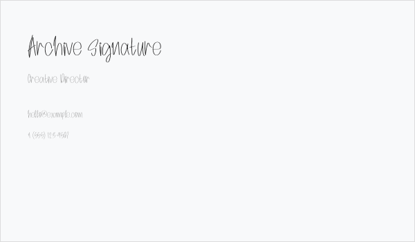 Archive Signature Business Card