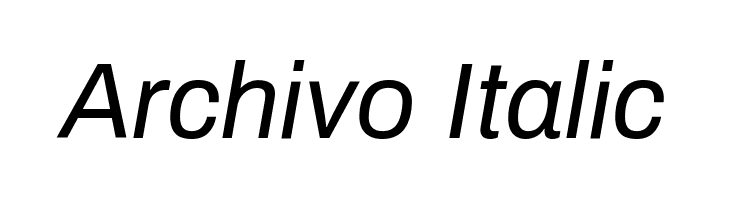 Archivo Italic Font