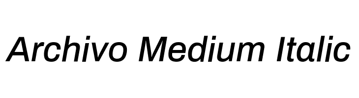 Archivo Medium Italic Font