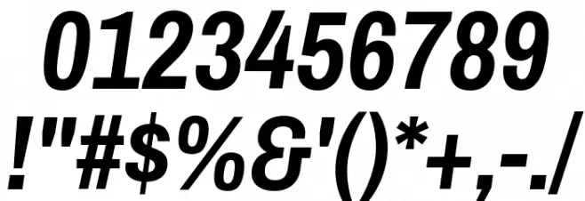 Archivo Narrow Bold Italic Font OTHER CHARS