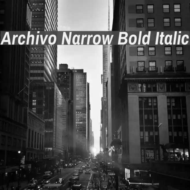 Archivo Narrow Bold Italic Font examples
