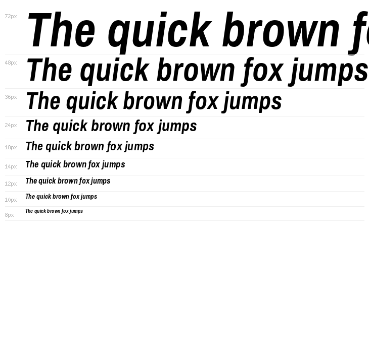 Archivo Narrow Bold Italic Waterfall