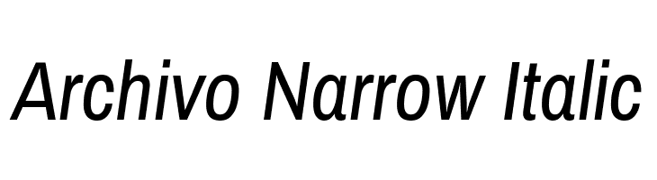 Archivo Narrow Italic Font