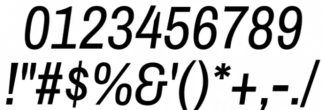 Archivo Narrow Italic Font OTHER CHARS