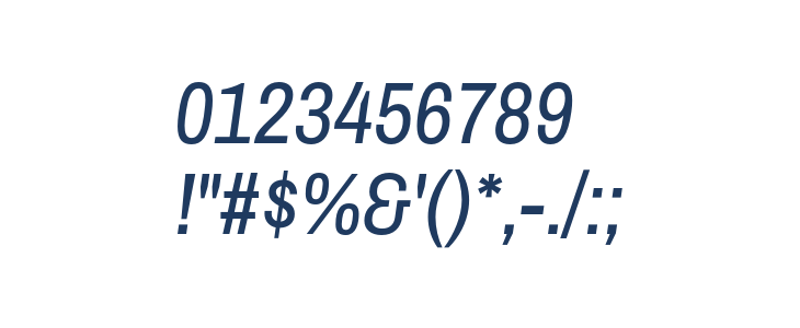 Archivo Narrow Italic Other Characters