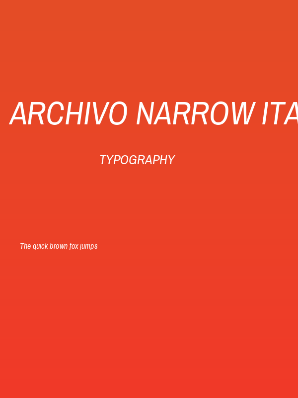 Archivo Narrow Italic Poster