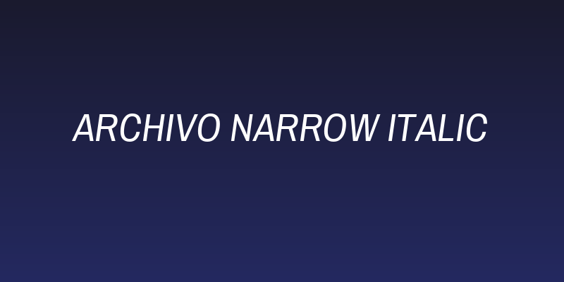 Archivo Narrow Italic Social Header