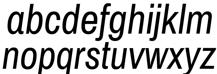 Archivo Narrow Italic Font LOWERCASE