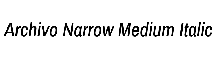 Archivo Narrow Medium Italic Font