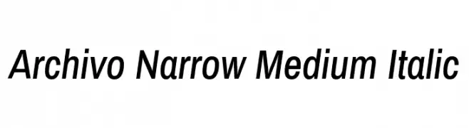 Archivo Narrow Medium Italic  baixar fontes gratis