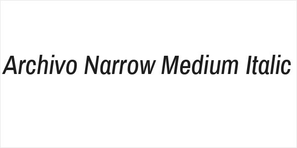 Archivo Narrow Medium Italic Logo