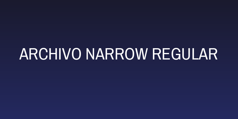 Archivo Narrow Regular Social Header