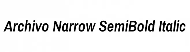 Archivo Narrow SemiBold Italic  font caratteri gratis