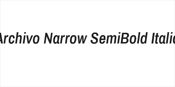 Archivo Narrow SemiBold Italic Logo