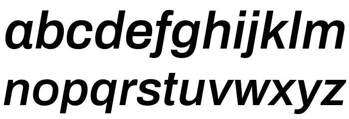 Archivo SemiBold Italic Font LOWERCASE