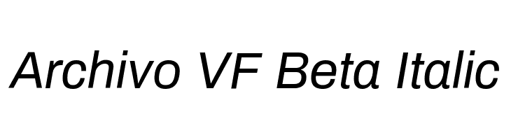 Archivo VF Beta Italic Font