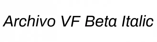 Archivo VF Beta Italic  Free Fonts Download