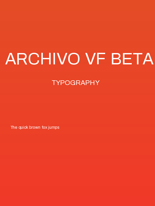 Archivo VF Beta Regular Poster