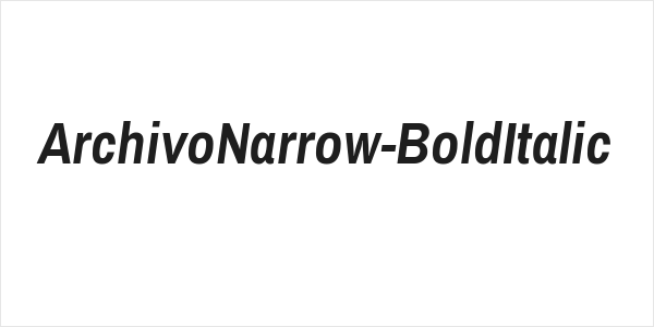 ArchivoNarrow-BoldItalic Logo