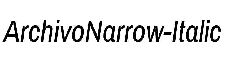 ArchivoNarrow-Italic Font