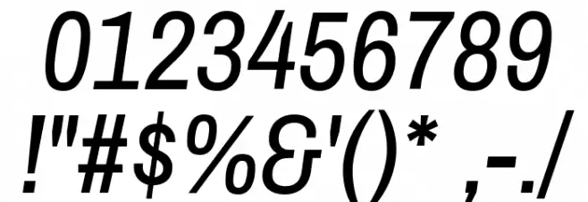 ArchivoNarrow-Italic Font OTHER CHARS