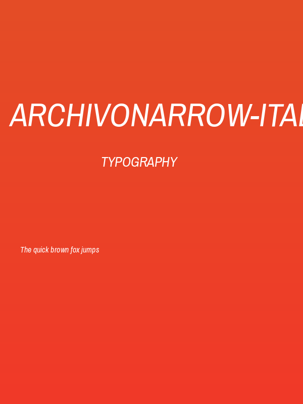 ArchivoNarrow-Italic Poster