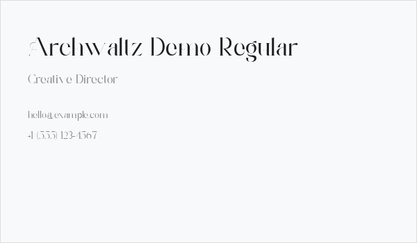 Archwaltz Demo Regular Business Card