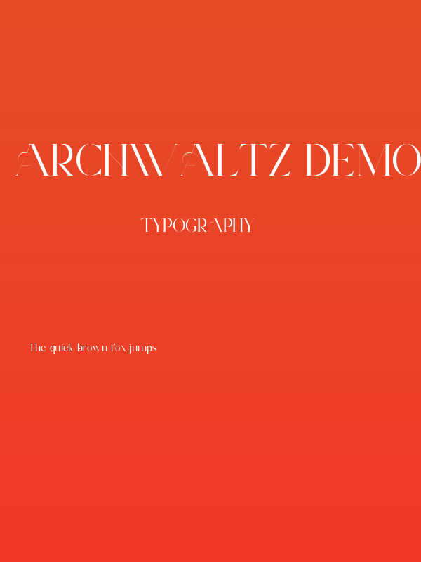 Archwaltz Demo Regular Poster