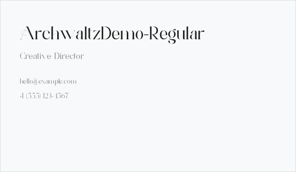 ArchwaltzDemo-Regular Business Card