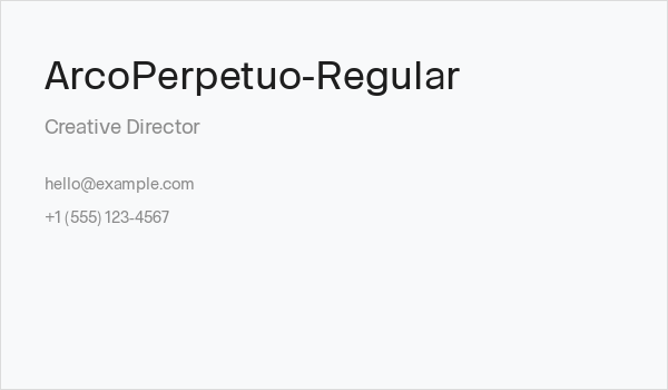 ArcoPerpetuo-Regular Business Card