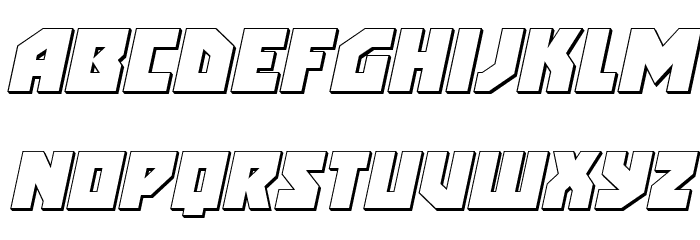 Arctic Guardian 3D Italic Font LOWERCASE