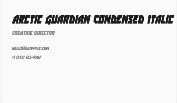 Arctic Guardian Condensed Italic Business Card