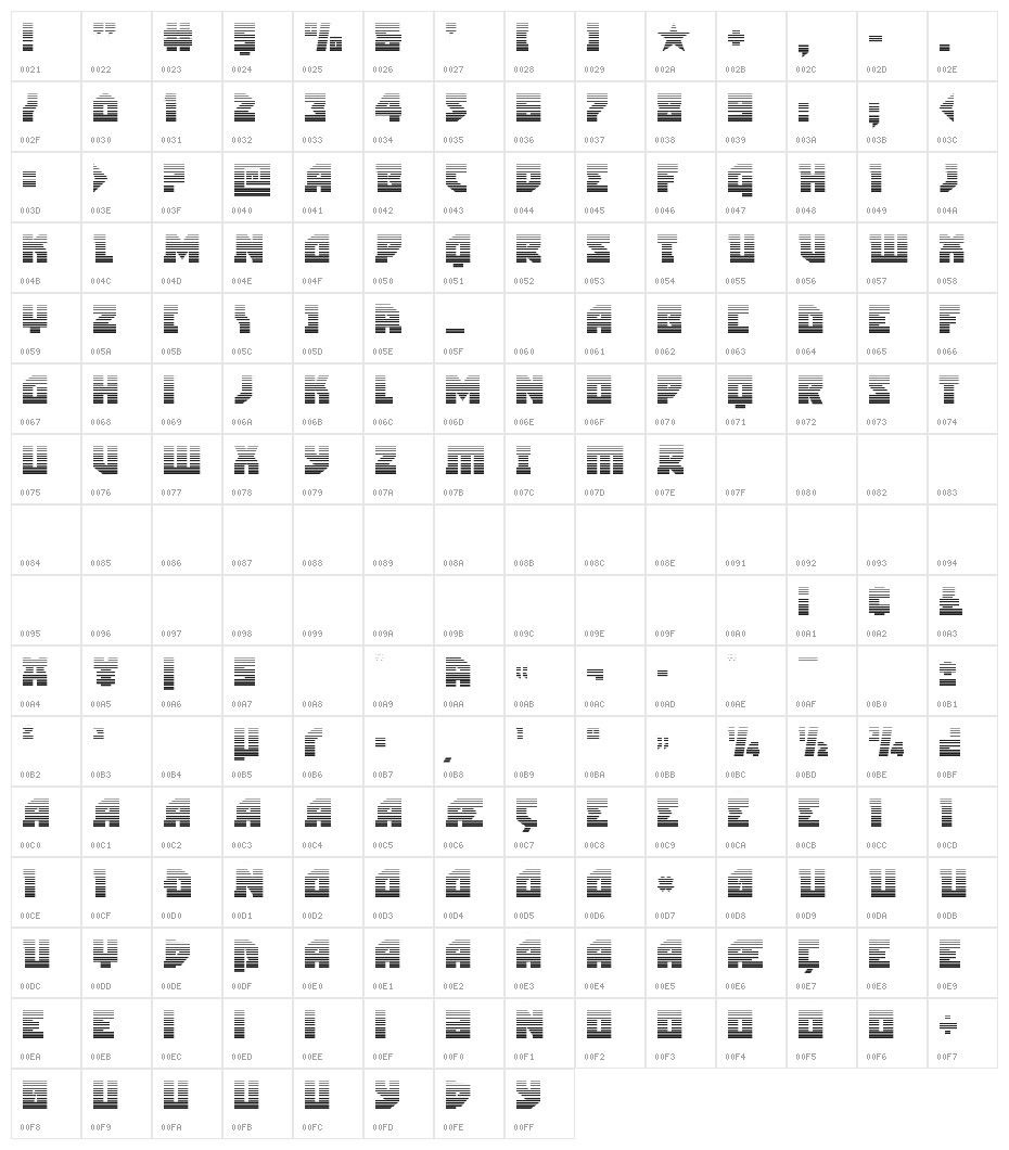 Arctic Guardian Gradient Character Map