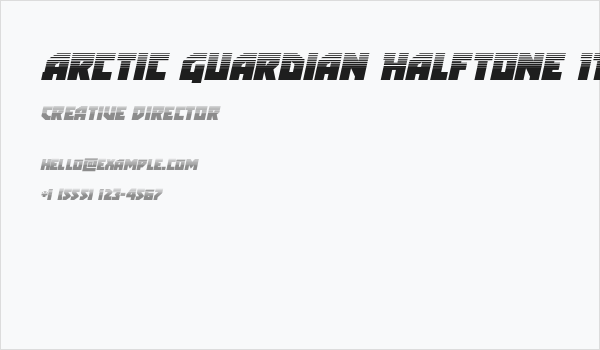 Arctic Guardian Halftone Italic Business Card