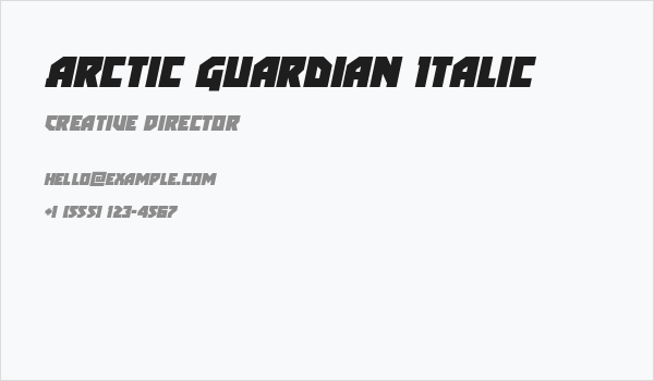 Arctic Guardian Italic Business Card