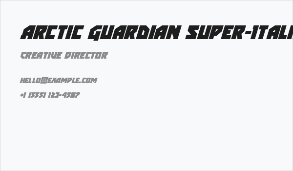 Arctic Guardian Super-Italic Business Card