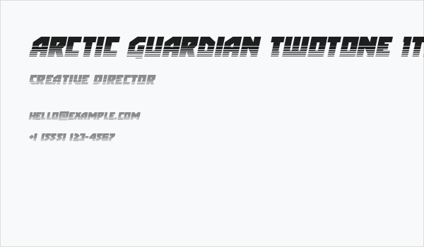 Arctic Guardian Twotone Italic Business Card