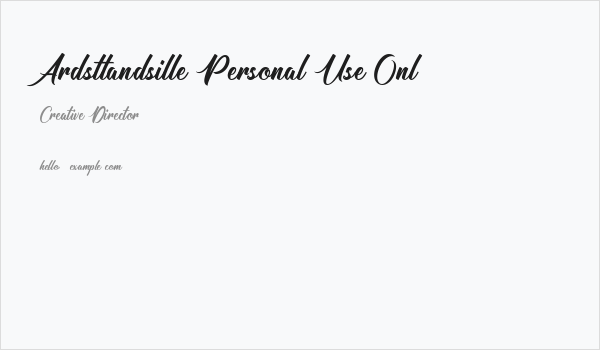 Ardsttandsille Personal Use Onl Business Card