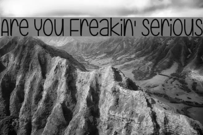 Are You Freakin' Serious Font examples