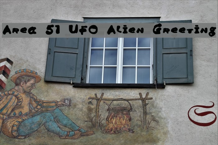 Area 51 UFO Alien Greeting Font examples