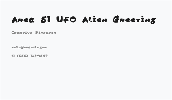 Area 51 UFO Alien Greeting Business Card