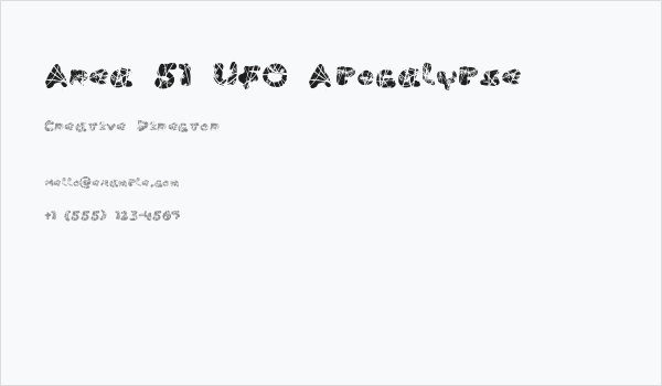 Area 51 UFO Apocalypse Business Card