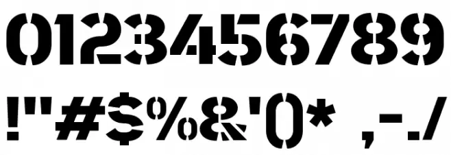 Area Stencil Font OTHER CHARS