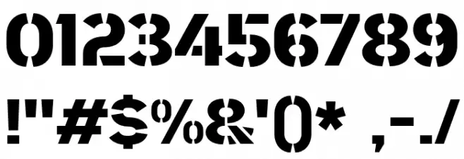 Area Stencil Font OTHER CHARS