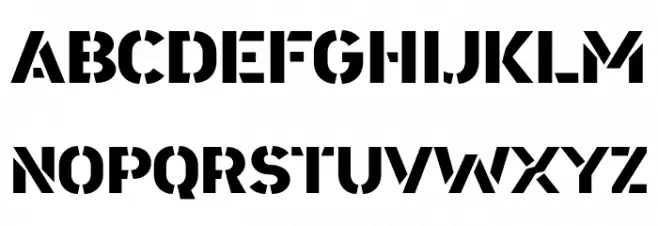 Area Stencil 字体 大写