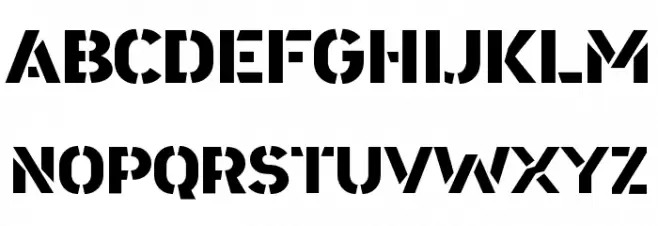 Area Stencil Font Litere mari