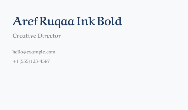 Aref Ruqaa Ink Bold Business Card