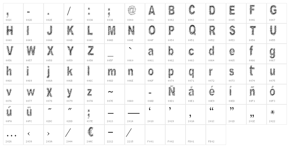 Arenatox font DEMO Character Map