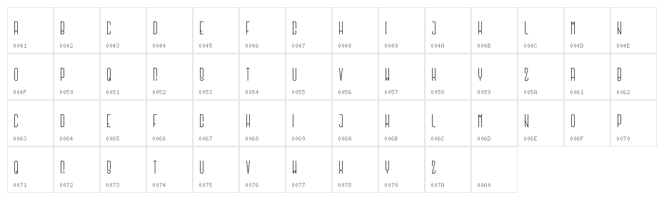 Argapuri Regular Character Map